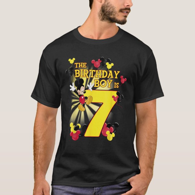 Disney Mickey And Friends Mickey 7th Birthday Boy  T-Shirt (Front)