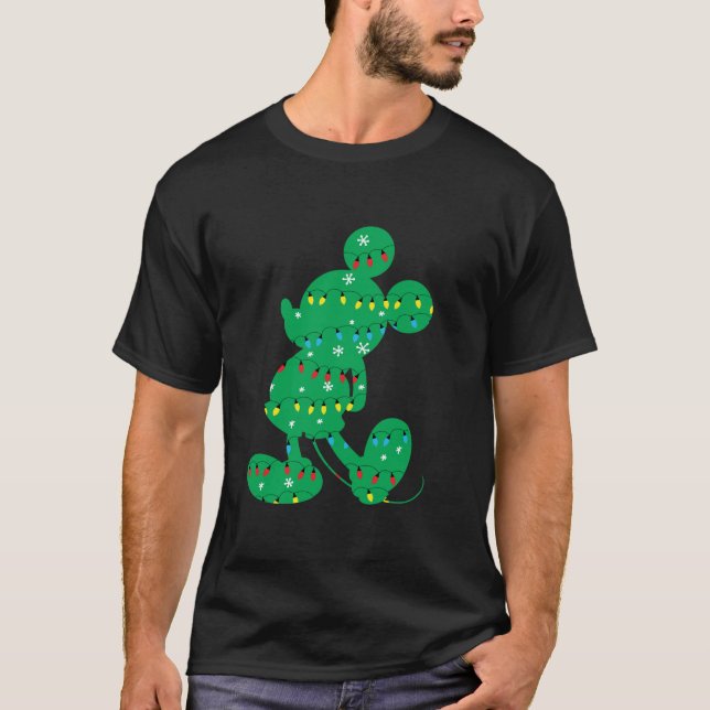 Disney Mickey Mouse Christmas Lights   T-Shirt (Front)