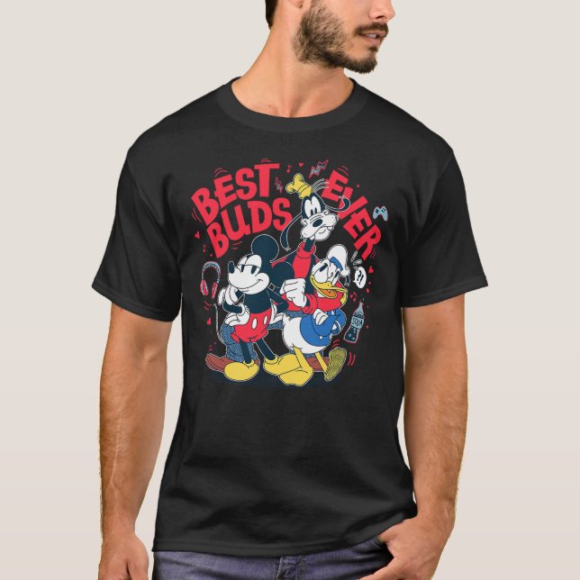 Disney Mickey Mouse Donald Duck Goofy Best Buds Ev T-Shirt (Front)