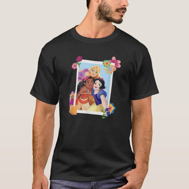 Disney Princess Rapunzel Moana Snow White Polaroid T-Shirt (Front)