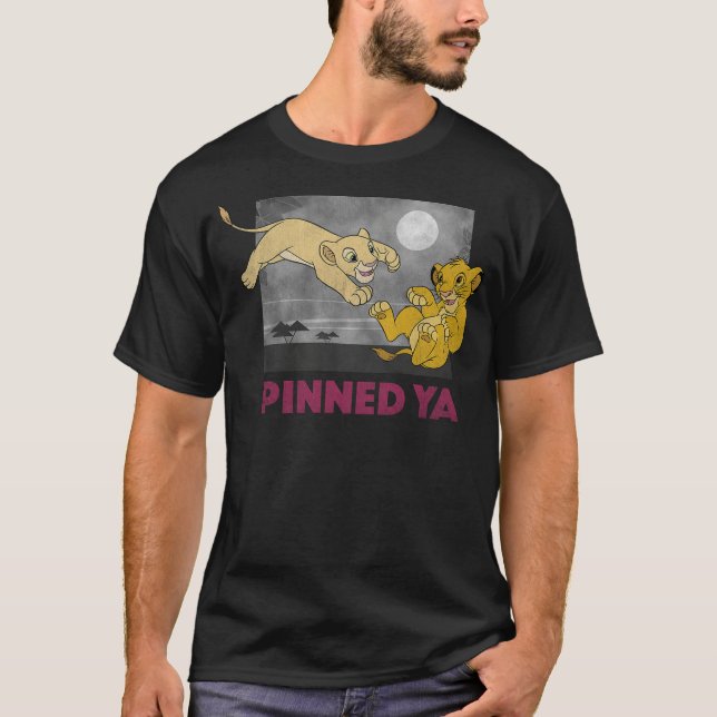 Disney The Lion King Pinned Ya Young Simba & Nala  T-Shirt (Front)