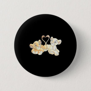 Disney The Lion King Simba And Nala Hearts Valenti 6 Cm Round Badge