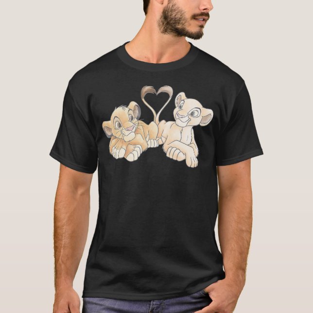 Disney The Lion King Simba and Nala Hearts Valenti T-Shirt (Front)