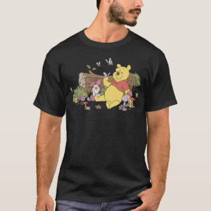 Disney Winnie The Pooh Piglet And Pooh Floral Butt T-Shirt