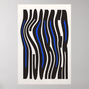 Disorder Typography Print Modern Bauhaus Optical