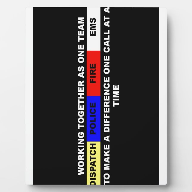 Dispatch, Police, Fire, EMS Plaque (Front)