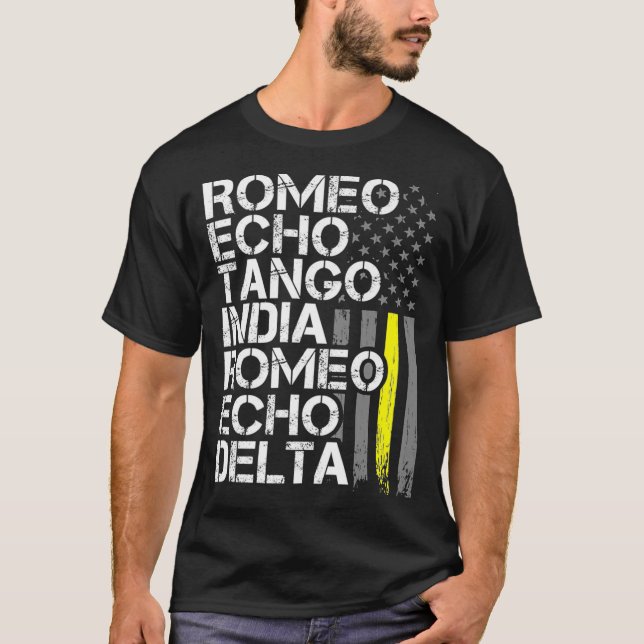 Dispatch Retirement Gift Thin Yellow Line T-Shirt (Front)