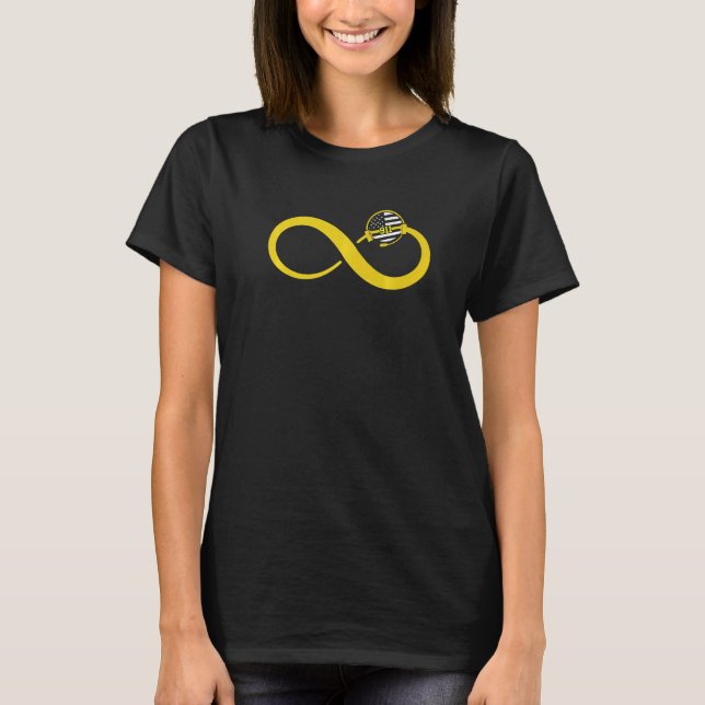 Dispatcher 911 Operator Infinity Thin Yellow Line  T-Shirt (Front)