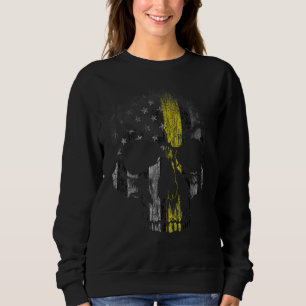 Dispatcher 911 Operator Thin Gold Yellow Line Disp Sweatshirt