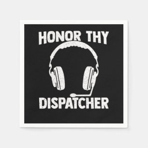 Dispatcher 911 Thin Gold Yellow Line Napkin