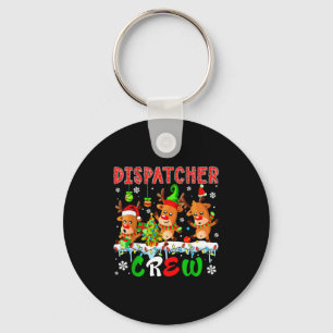 Dispatcher Crew Three Cute Santa Elf Reindeers Xma Key Ring