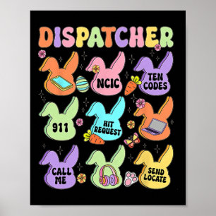 Dispatcher Easter Cute Bunny Coquette Cowgirl East Poster