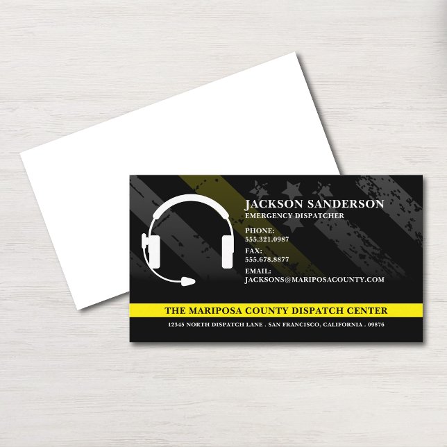 Dispatcher Emergency Services Employee Logo Business Card (Dispatcher Emergency Services Employee Logo Business Card)