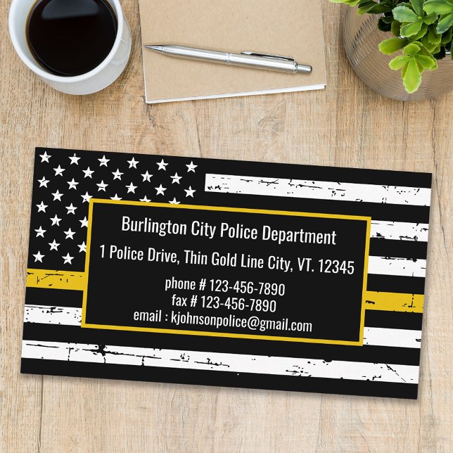Dispatcher Fire Police Thin Yellow Line Business Card (Creator Uploaded)