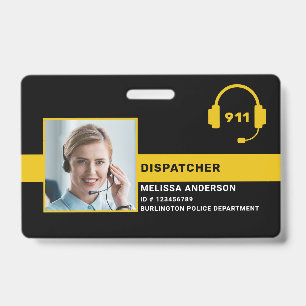 Dispatcher Personalised Photo Thin Gold Line ID Badge