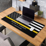 Dispatcher Personalised Thin Gold Line  Desk Mat<br><div class="desc">Thin Gold Line Dispatcher Desk Mat - American flag in Dispatcher Flag colours, modern black and gold design . Personalise with dispatchers name. This personalised dispatcher name desk mat is perfect for police departments and law enforcement officers. COPYRIGHT © 2020 Judy Burrows, Black Dog Art - All Rights Reserved. Dispatcher...</div>