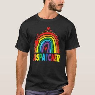 Dispatcher Rainbow 911 Operator  Emergency Dispatc T-Shirt