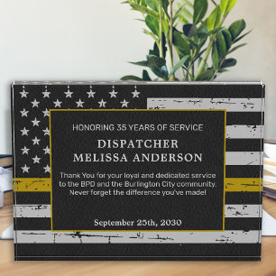 Dispatcher Retirement Custom Years Thin Gold Line  Acrylic Award