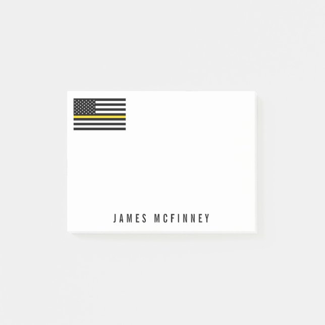 Dispatcher Thin Yellow Line American Flag 4 x 3 Post-it Notes (Front)