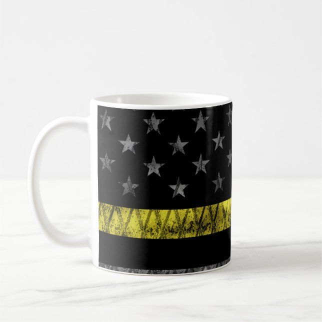 Dispatcher Thin Yellow Line Flag Coffee Mug (Left)