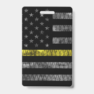 Dispatcher Thin Yellow Line Flag ID Badge