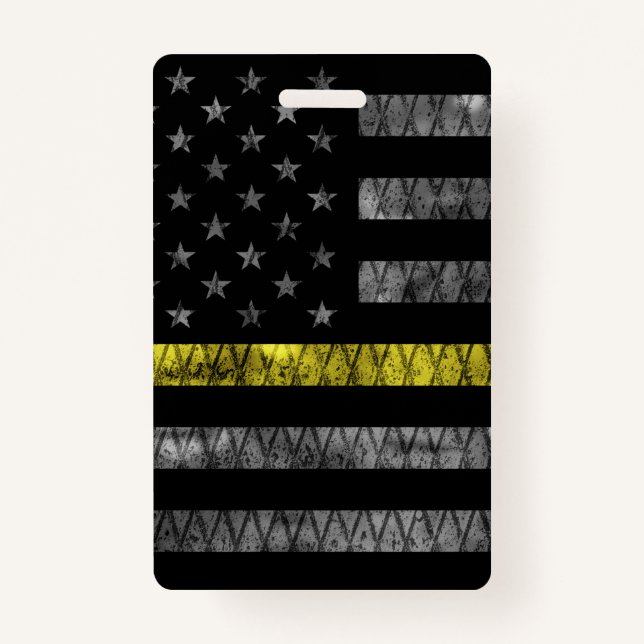 Dispatcher Thin Yellow Line Flag ID Badge (Front)