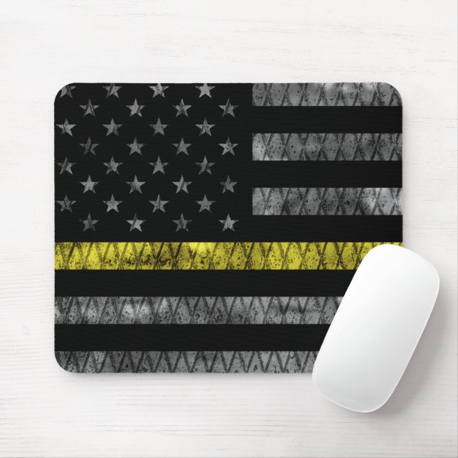 Dispatcher Thin Yellow Line Flag Mouse Mat (With Mouse)