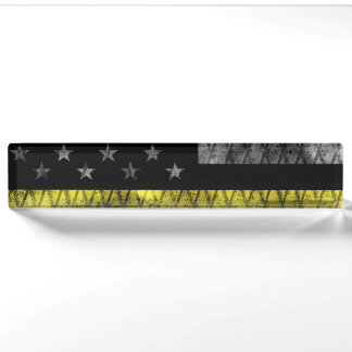 Dispatcher Thin Yellow Line Flag Nameplate