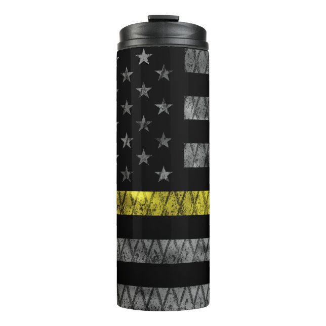 Dispatcher Thin Yellow Line Flag Thermal Tumbler (Front)