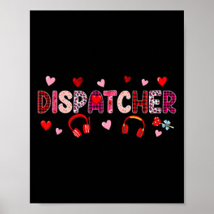 Dispatcher Tools Valentine's Day Leopard Cute Hear Poster