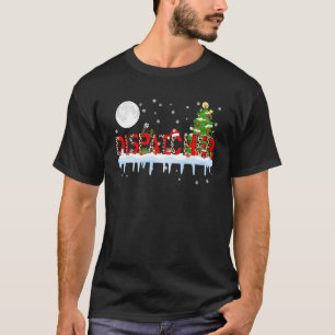 Dispatcher Xmas Tree Light Leopard Santa Hat Reind T-Shirt