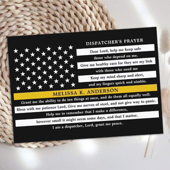 Dispatchers Prayer Personalised Thin Gold Line Thank You Card (Creator Uploaded)