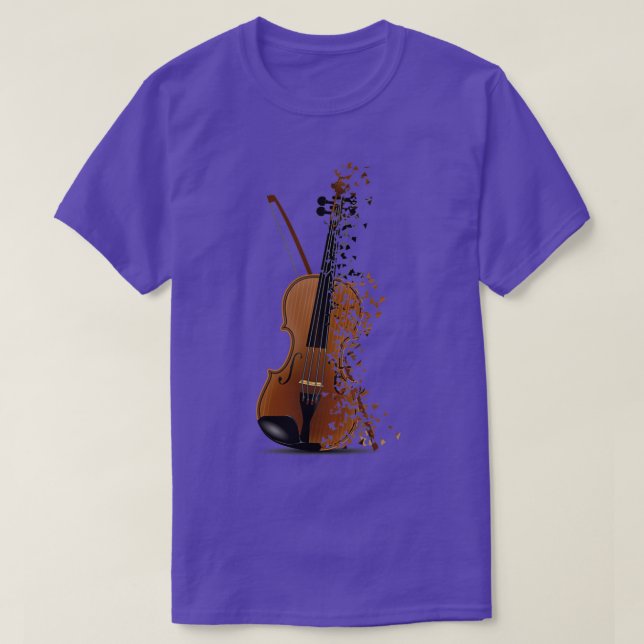 Dispersion Violin Watercolor Art T-Shirt (Design Front)