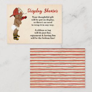 Display Baby Shower No Wrapping Shower AA Fireman Enclosure Card
