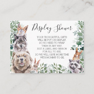 Display Baby Shower Woodland Animals Forest   Business Card