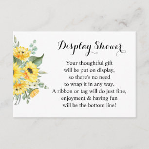 Display Bridal Wedding Shower Sunflowers Greenery Enclosure Card