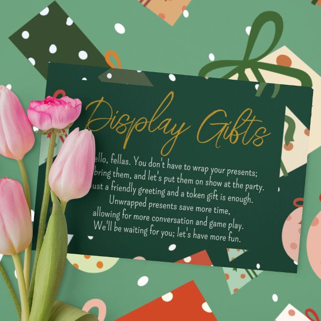 Display Gifts Enclosure Card (Bridal Shower Gift  Enclosure Card)