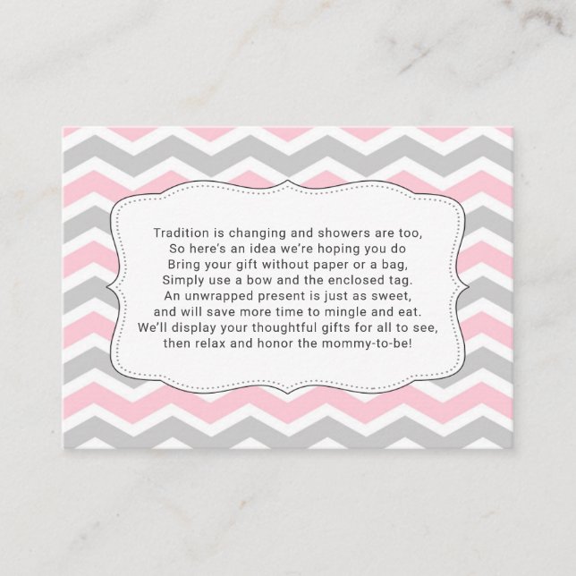 Display girl baby shower insert card, no wrap (Front)