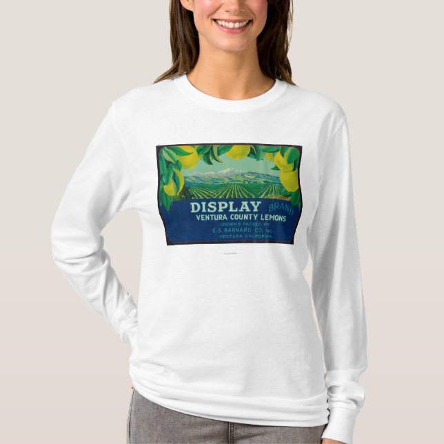 Display Lemon LabelVentura, CA T-Shirt (Front)