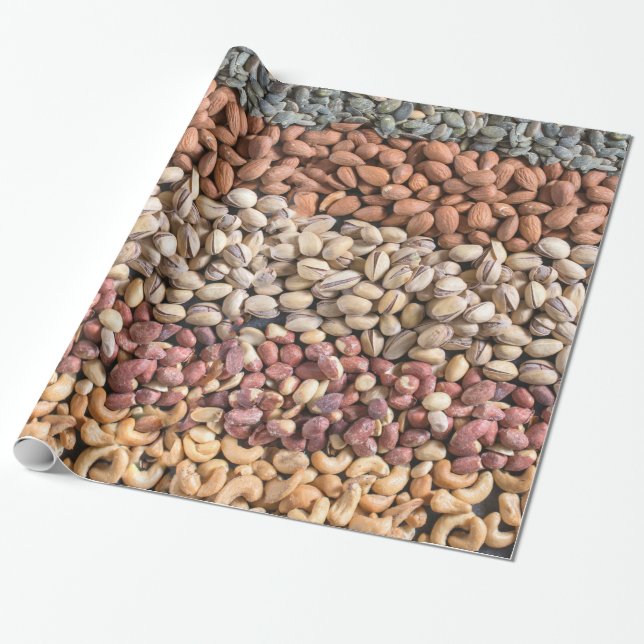 Display of Assorted Nuts Wrapping Paper (Unrolled)