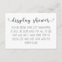 Display Shower Card