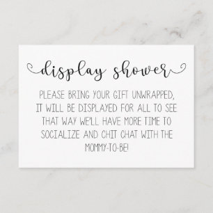 Display Shower Card