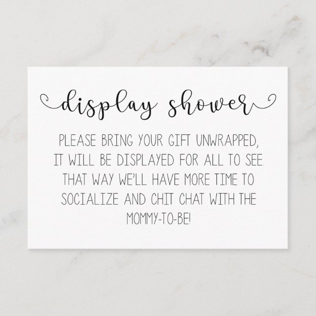 Display Shower Card (Front)