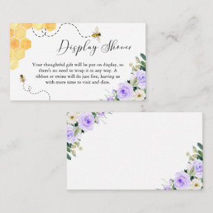 Display Shower Card Lavender Honey Bee Baby Shower