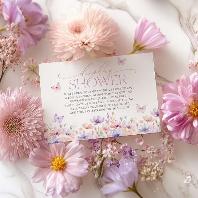Display Shower Card Wildflower Bridal Shower (Display Shower Card  Wildflower Bridal Shower butterfly design)