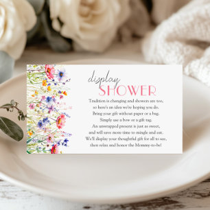 Display Shower Colourful Wildflower Baby Shower Enclosure Card