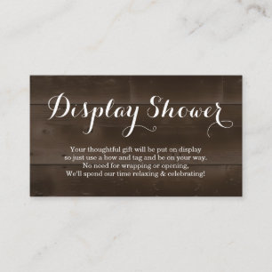 Display Shower Enclosure Card Insert   Rustic