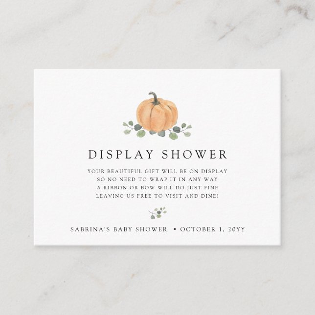 Display Shower Enclosure | Fall Watercolor Pumpkin (Front)