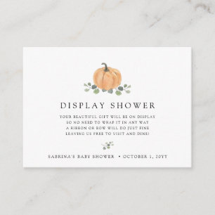 Display Shower Enclosure Fall Watercolor Pumpkin Card