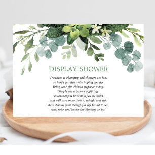 Display shower Eucalyptus foliage greenery Enclosure Card